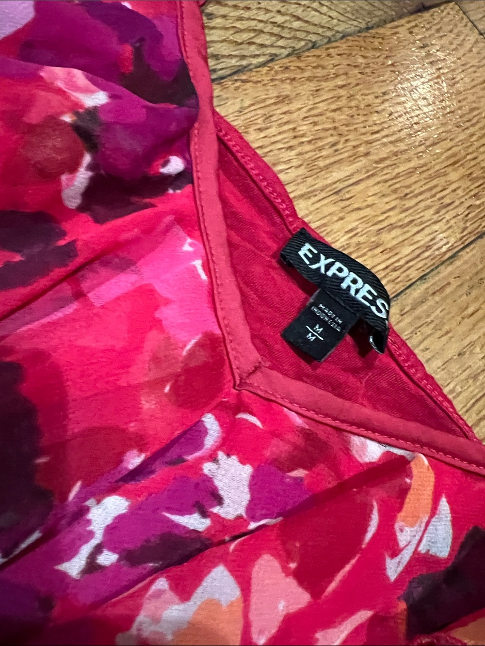 Express Pink Floral Ruffle Cami - Picture 2 of 3